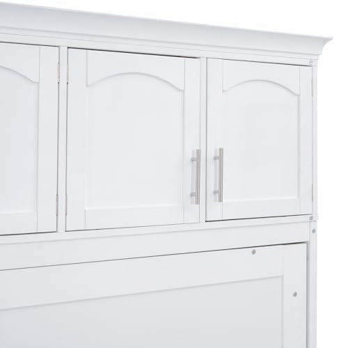 Grey Full Size Solid Wood Murphy Bed I71887