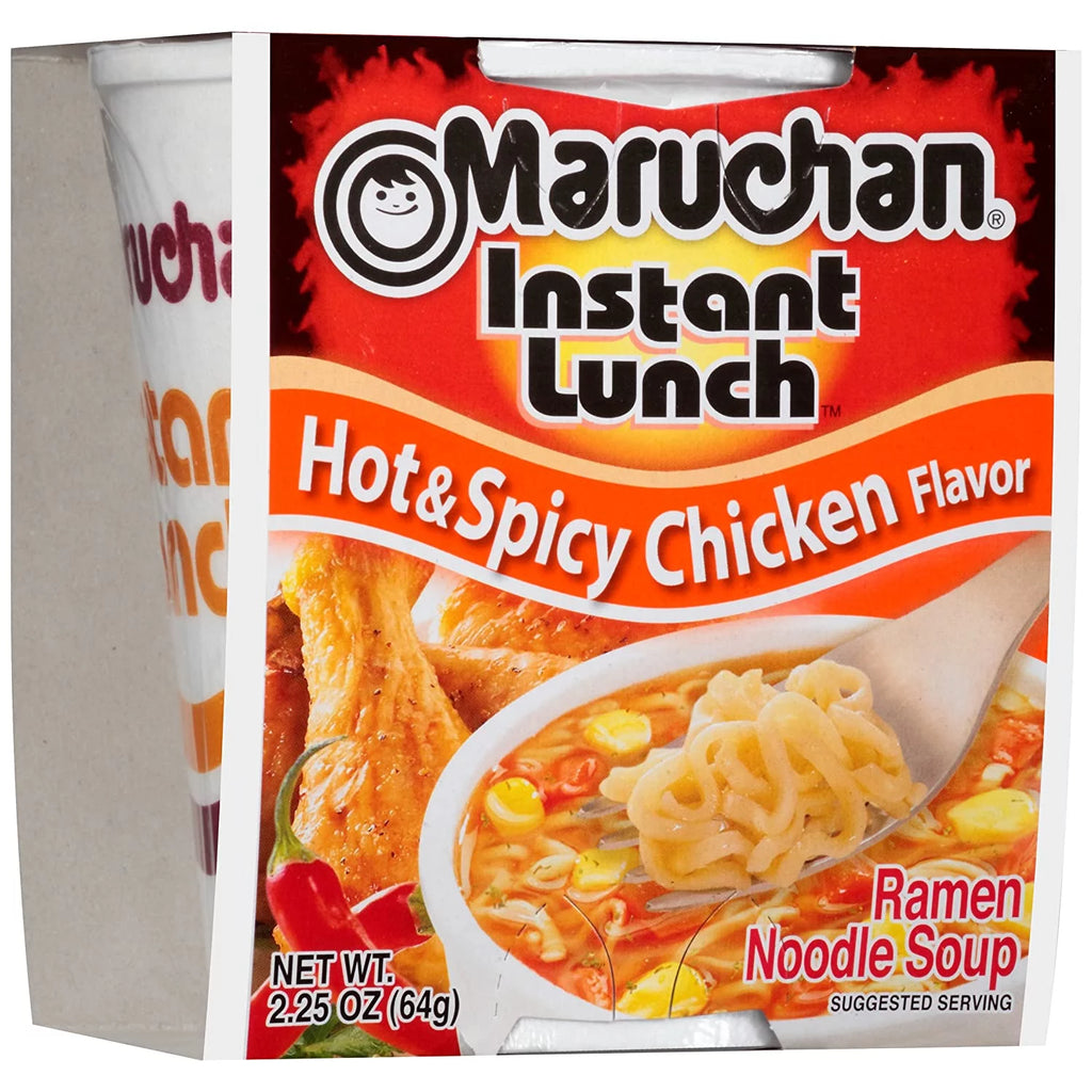 Spicy Beef and Spicy Chicken 2 Flavors Ramen Cup Noodles Instant Quantity of 24 Y23325