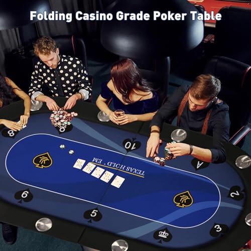 84" Foldable Blackjack Poker Table with Cup Holders C70259