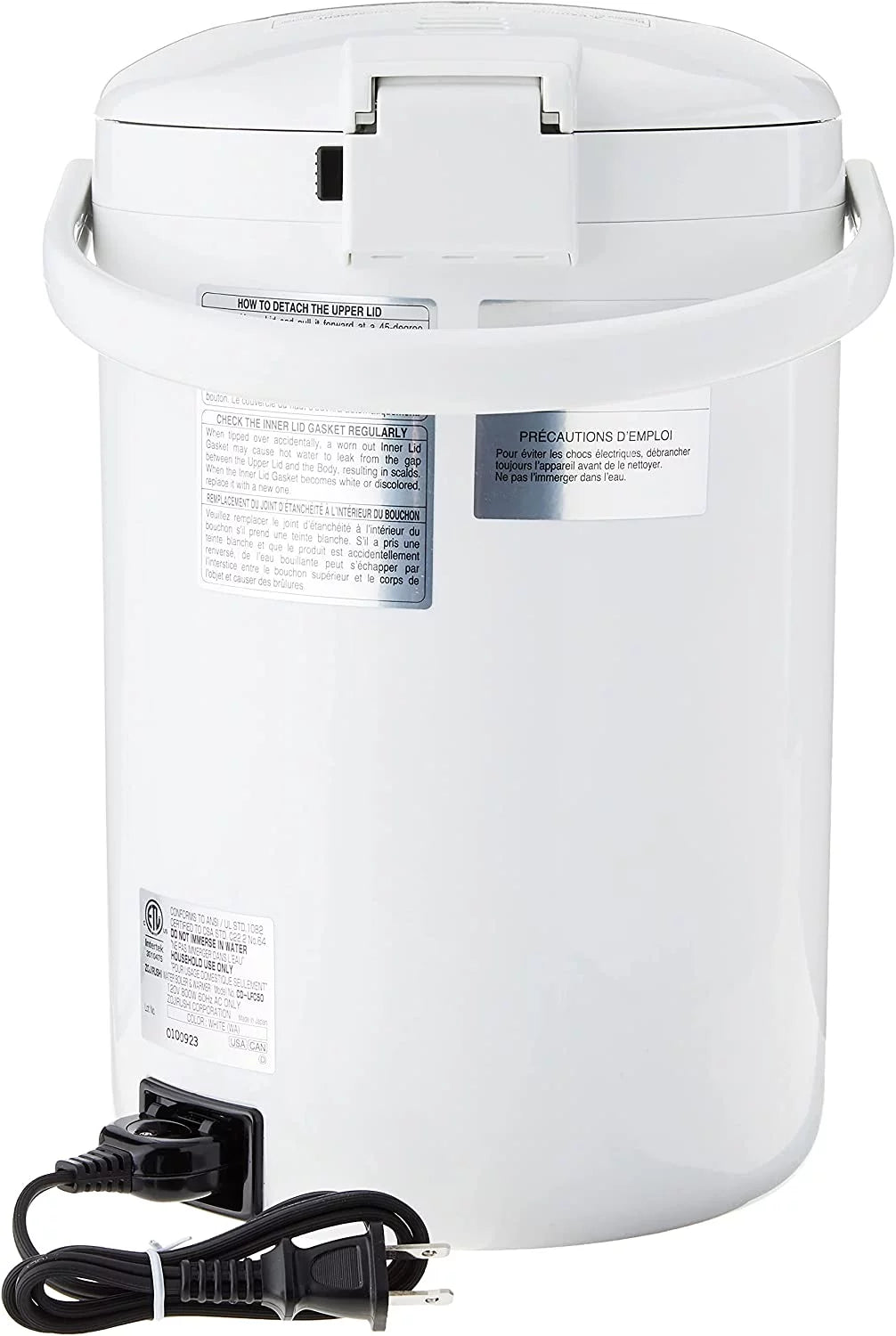 White 169 oz 5.0 L Water Boiler and Warmer R9715