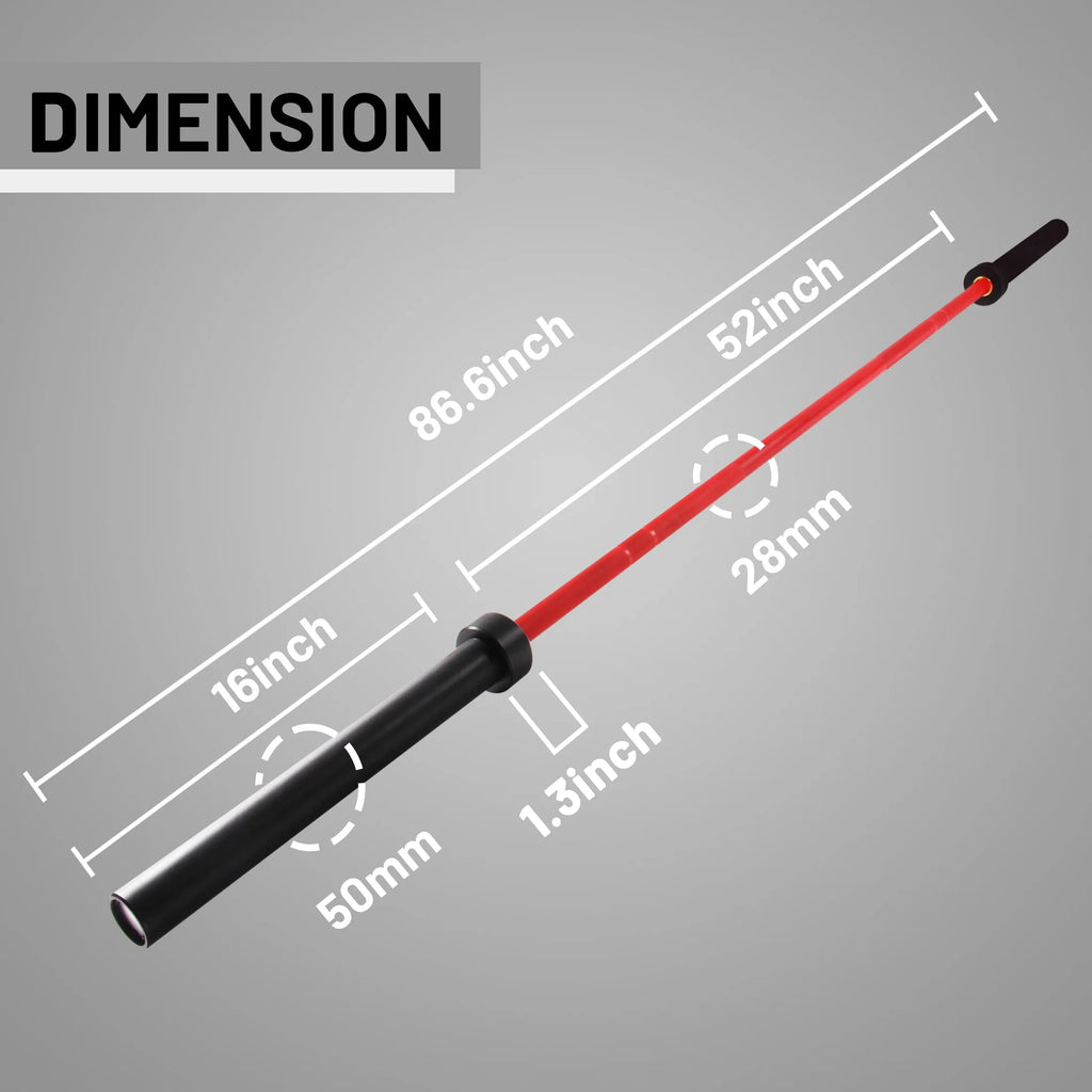 Red 7ft Olympic Barbell Bar F486