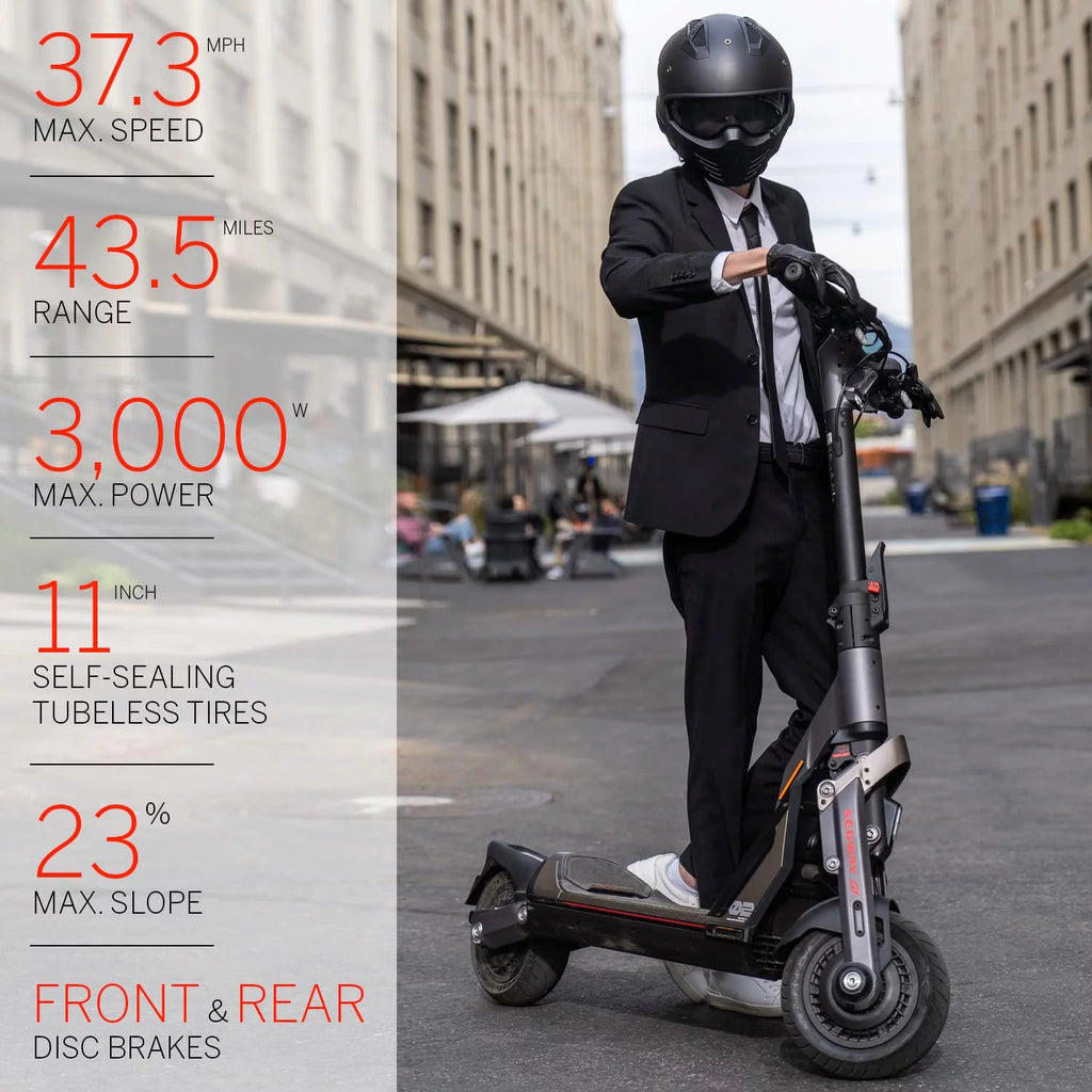 3000W Motor 43.5 Miles Long Range Dual Suspension 11" Tires Foldable Scooter C59637