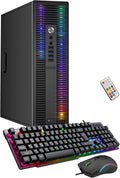 Desktop RGB Lights Computer AMD A-Series Processor Windows 10 Pro 64-bit Wi-Fi Gaming PC Keyboard Mouse Renewed 8 GB RAM 256 GB SSD W335
